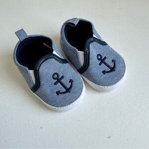 Nautical Blue Kids Slip-On Shoes Size 0-6 M
